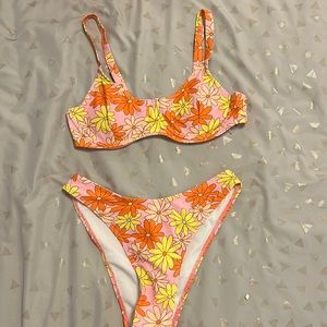 shein bikini set flowers